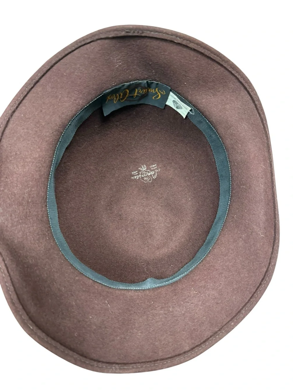 Vintage Smart Alex Brown Wool Wide Brim Hat with Feather Trim